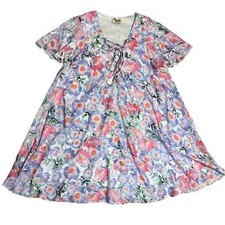 Show Me Your Mumu Kylie Lace-up Dress Floral Shift Boho Romantic Size Medium