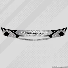 JakeDesigns HELMET VISOR STICKERS/STRIPS in Black & Chrome Silver KARTING 