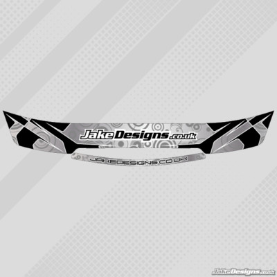 JakeDesigns HELMVISIER AUFKLEBER/STREIFEN in schwarz & chrom silber KARTING 