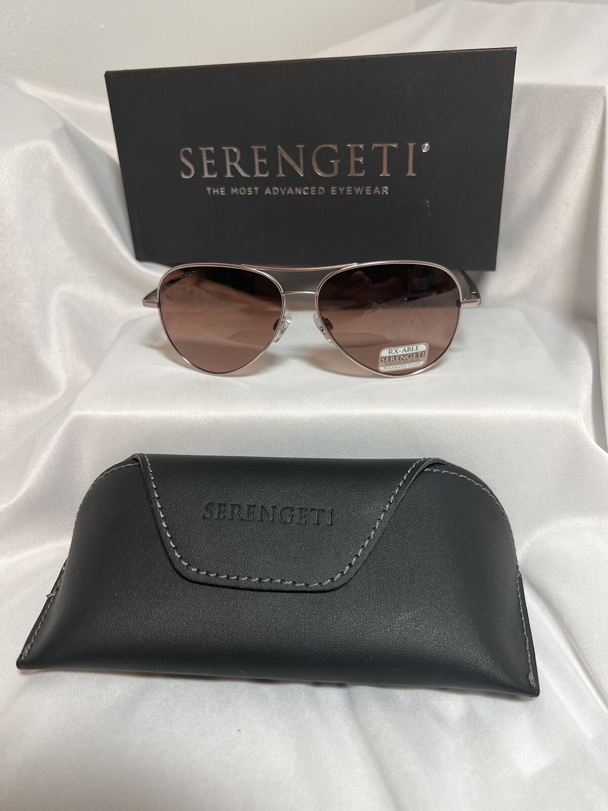 Serengeti CARRARA 8552 Rose Gold Frame Brown Lens Sunglasses 59MM Unisex