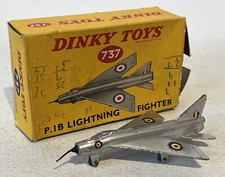 VINTAGE DINKY TOYS 737 PIB P.I B LIGHTNING FIGHTER MODEL AIRCRAFT BOXED 
