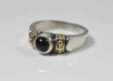 Sterling and 18k Black Onyx Ring