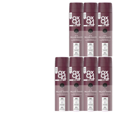 7x150ml 8x4 Men Bodyspray Deospray Nr. 18 Million Nights 0% Aluminium