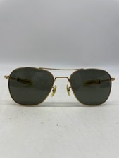 Vintage American Optical 5 1/2 Pilot Gold Frame Sunglasses Brown Lens