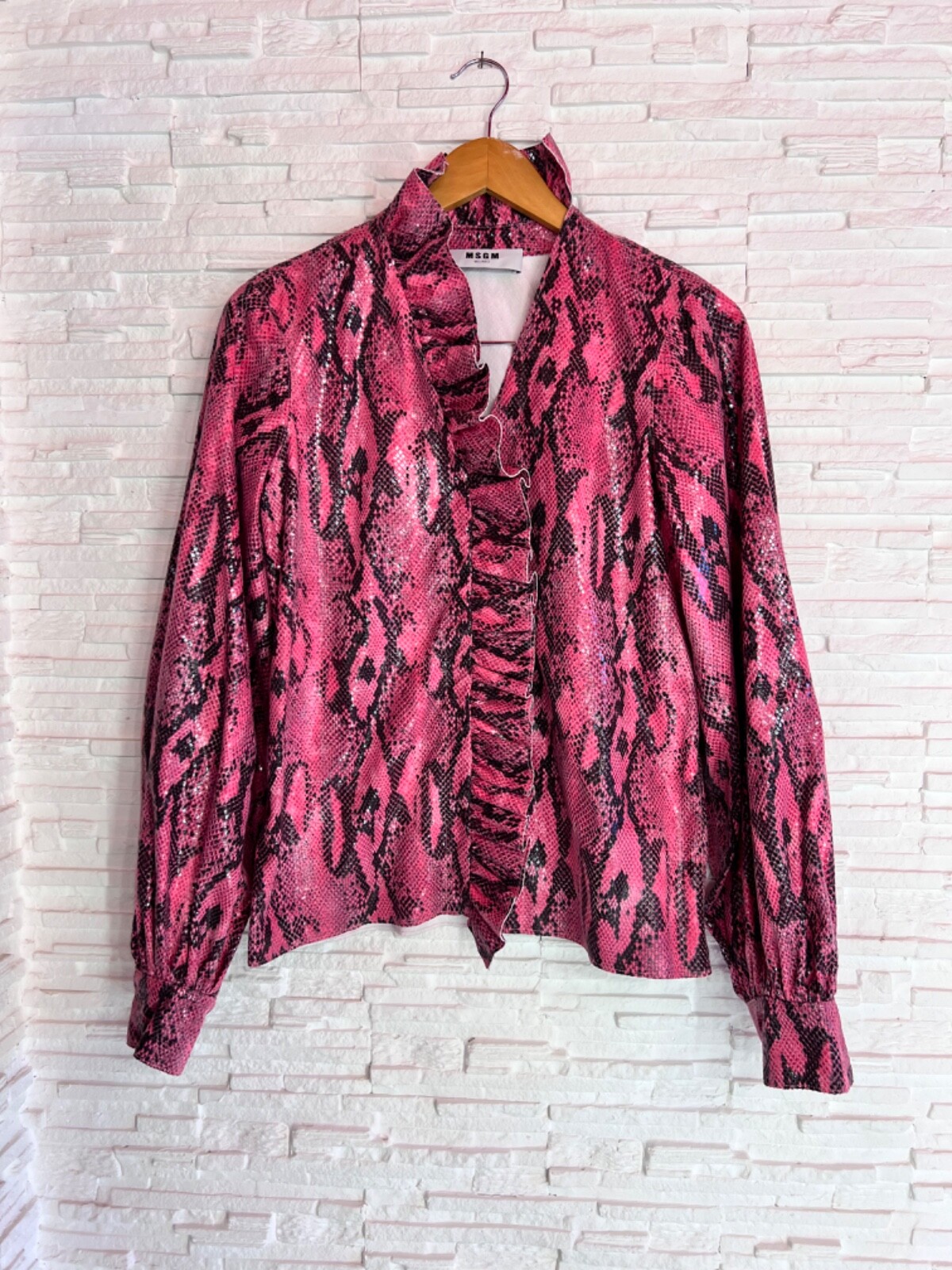 MSGM phyton print ruffled blouse - image 6