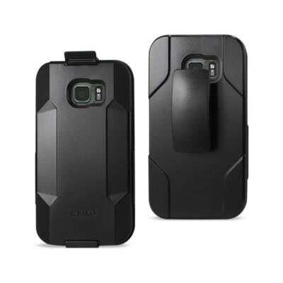 Reiko Samsung Galaxy S7 Active 3-in-1 Hybrid Heavy Duty Holster Combo Case in Bl