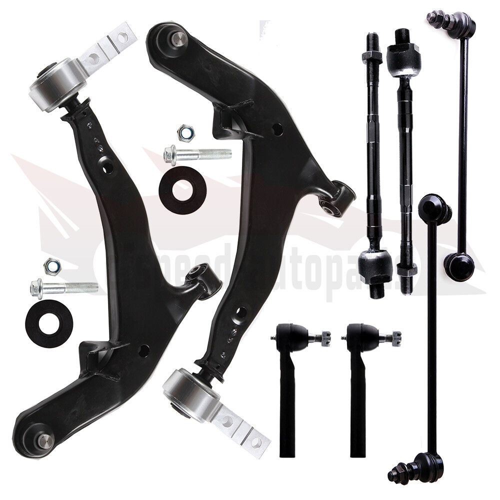 8Pcs Suspension Kit Front Control Arms Sway Bars Tie Rods for 2005-2007 Nissan Murano