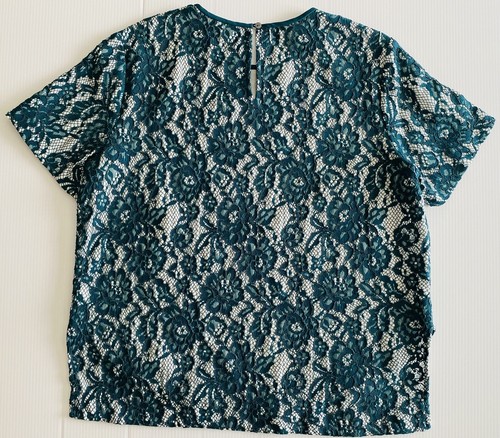 Seed Women's Top Green/White Geometric Pattern Size XL - Picture 4 of 4