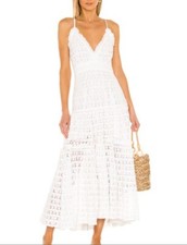 LoveShackFancy Dua dress £570 ruffled tiered crocheted cotton / sz US 4 UK 8