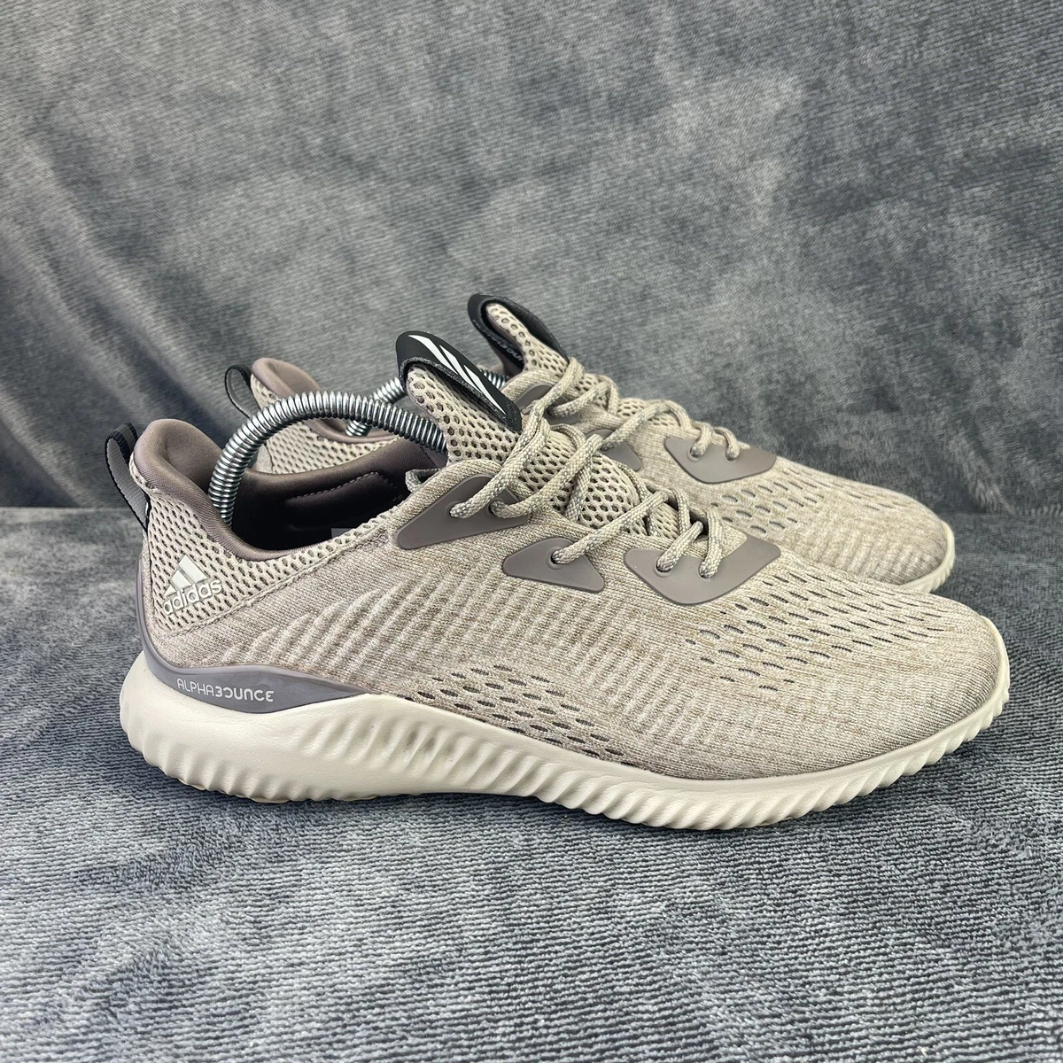 Adidas Alpha Bounce Shoes Mens 10 Beige Athletic Running Sneakers
