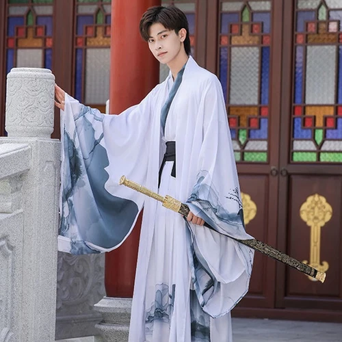 Männer Drachen Muster Kleidung chinesischer Stil traditionelles Hanfu altes Kostüm - Bild 8 von 33