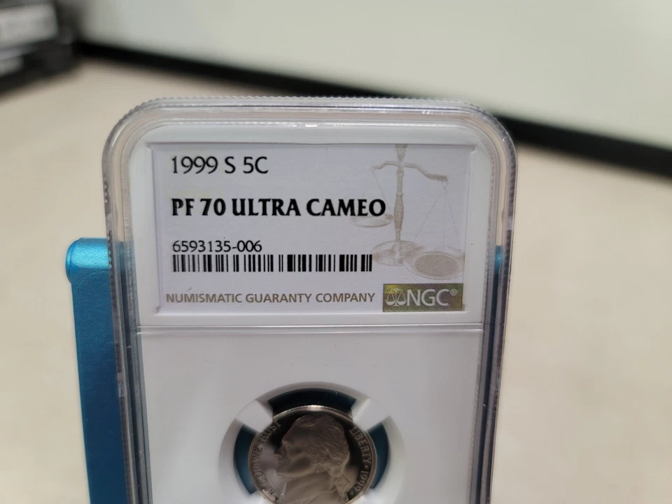 1999  NGC  S PF 70 ULTRA CAMEO  NICKEL 5C C1013 - Image 2 of 4