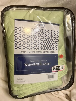 Simple being Weighted Blanket 12lb 48'' x 72'' - Cotton *New- Seafoam Green