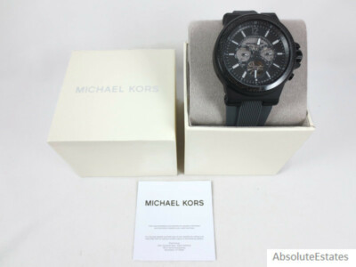 NEW Michael Kors Dylan Men's Automatic Black Watch Dark Grey