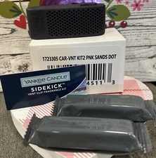 NEW Yankee Candle Car Sidekick Vent Clip Kit 1 Clip & 2 Refills *Pink Sands*