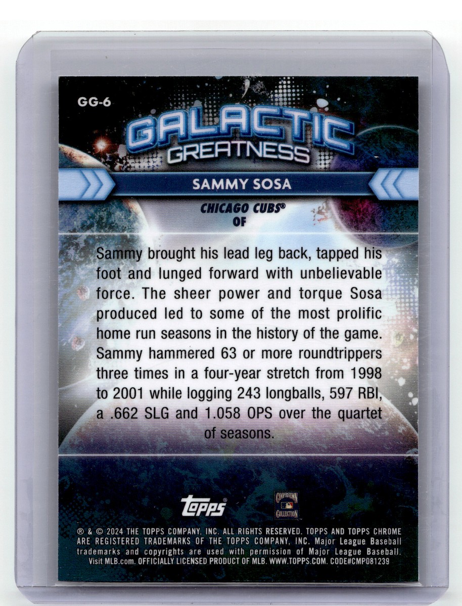 2024 Topps Chrome Cosmic #GG-6 Sammy Sosa Galactic Greatness | eBay