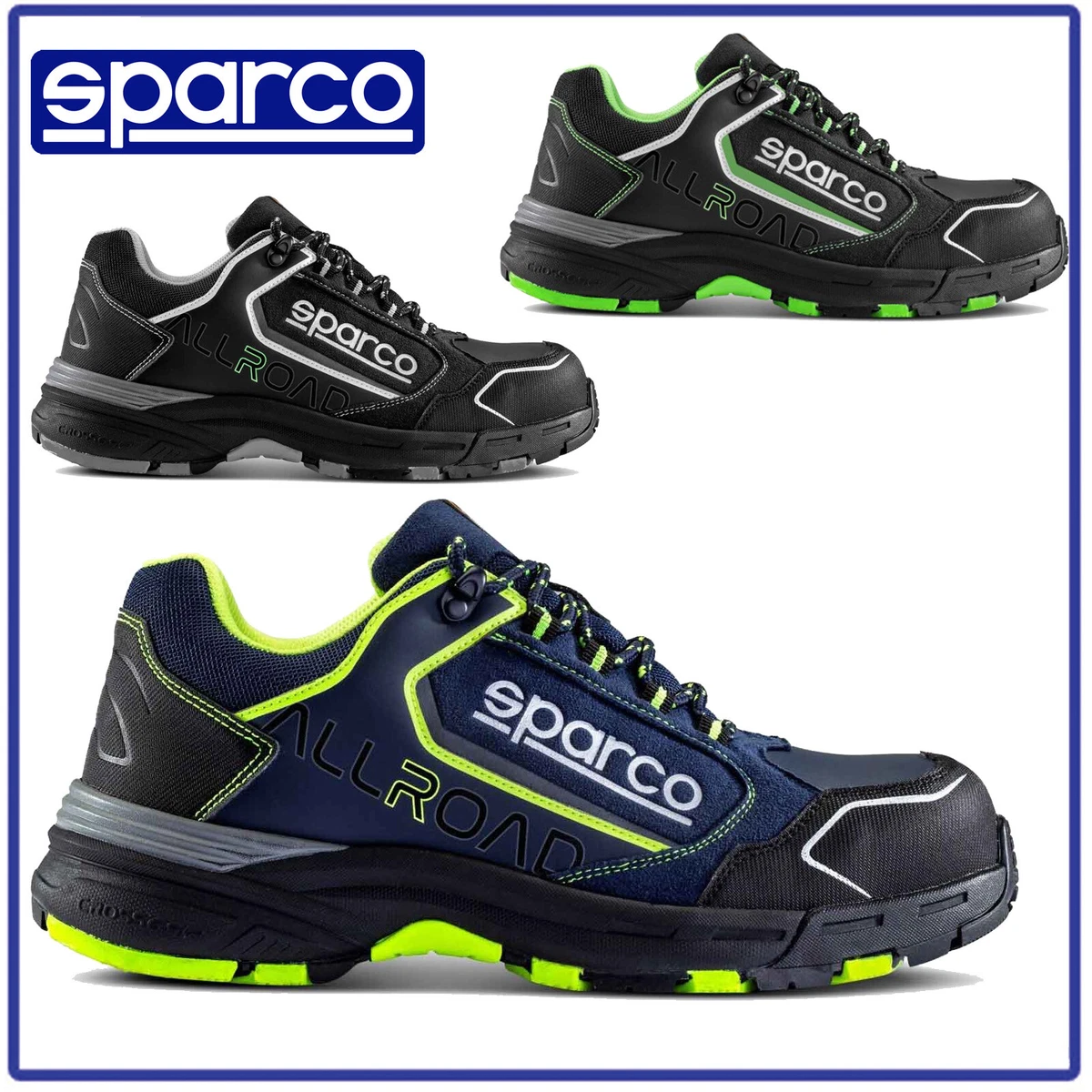 Sparco Nitro S3 SRC Scarpe Antinfortunistiche da lavoro, nero verde fluo  TG.38