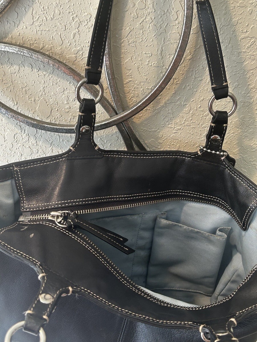Coach Black Soft Leather Lined Double Strap Shoulder Bag Coach Black Soft Leather Lined Double Strap Shoulder Bag