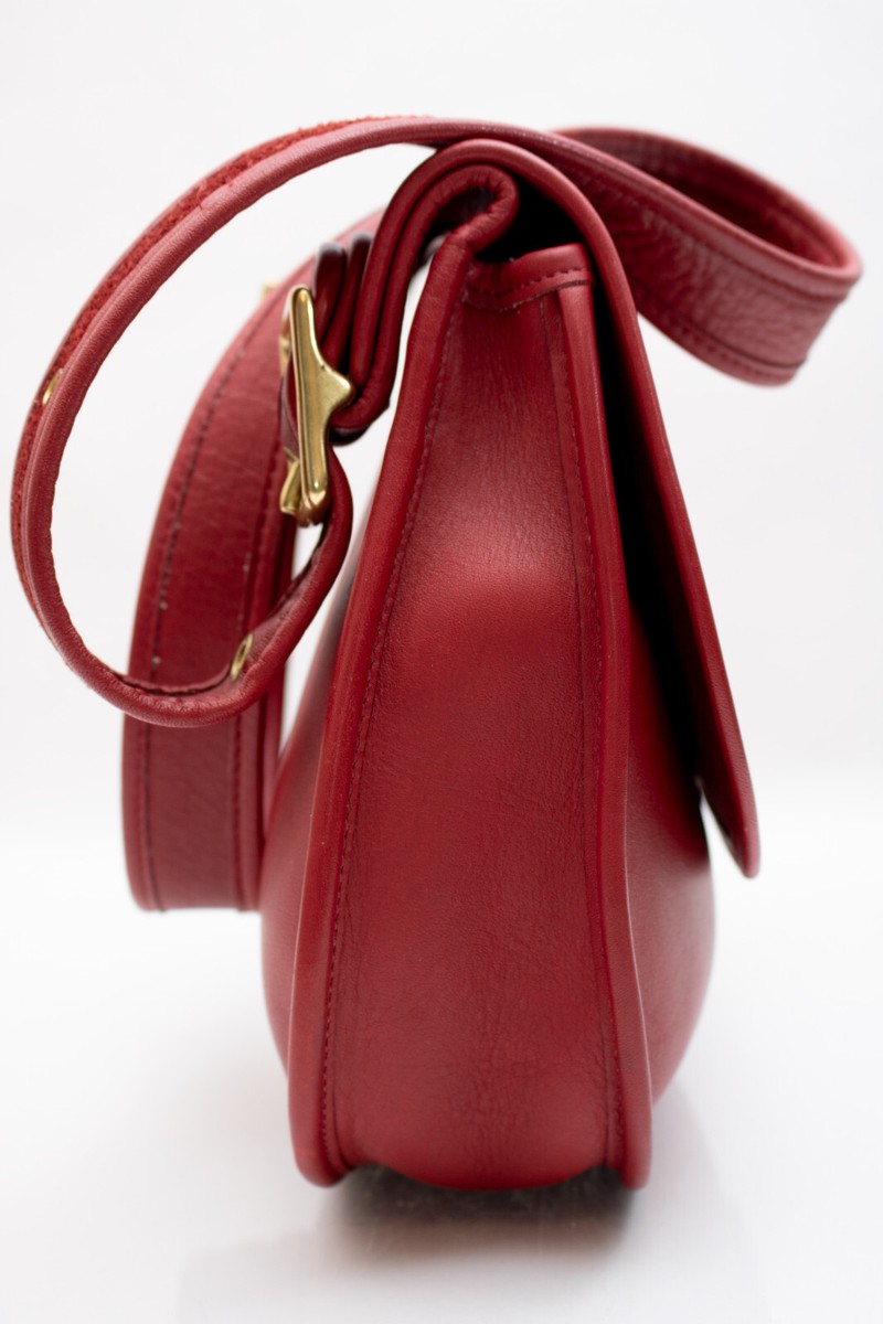 Vintage Coach Leather Saddle Bag 9988 USA 1996 in true red, w COA