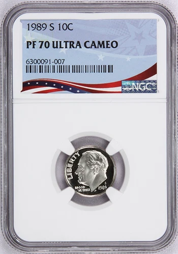1989-S Proof Roosevelt Dime, Graded PF70UC by NGC * Population 175 !