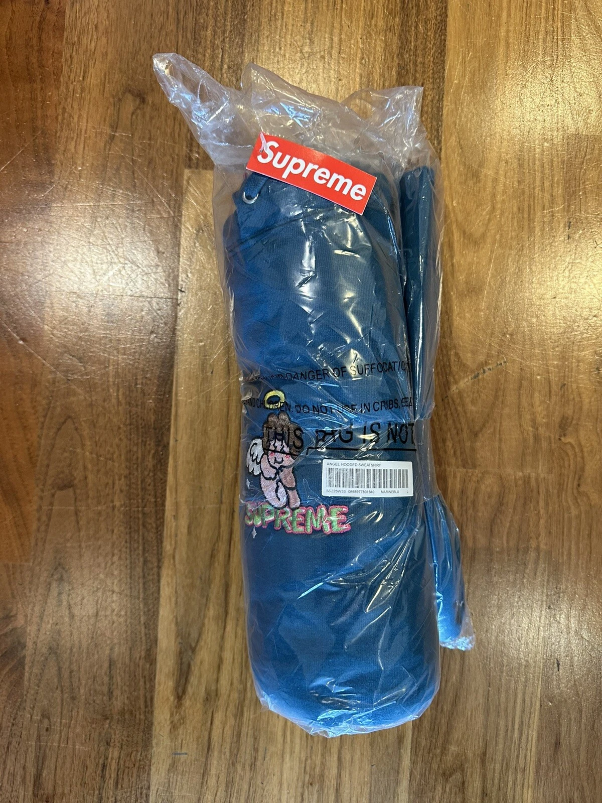 Supreme Angel Felpa con Cappuccio Blu Marino Large Nuova con etichette 2022