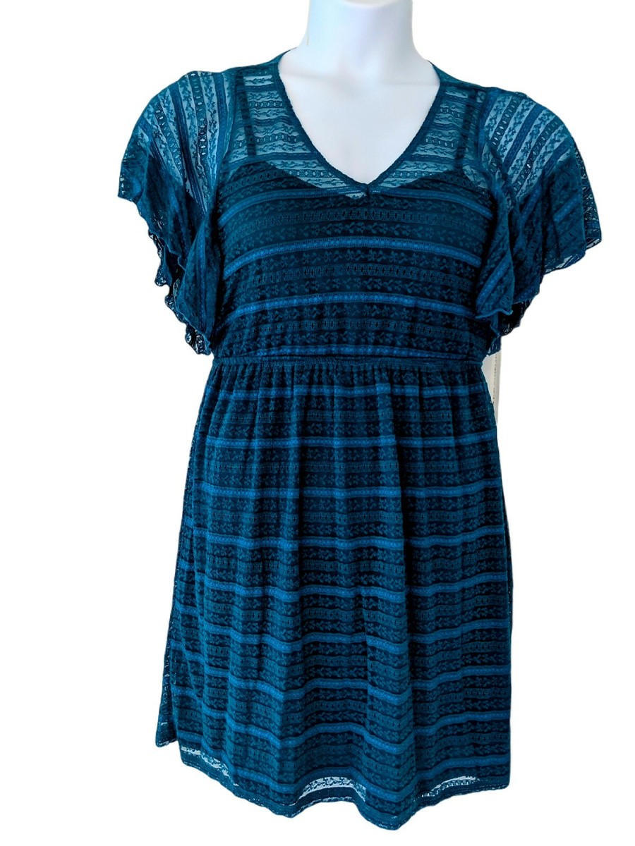 As U Wish Teal Stretch Lace Dress Size L | eBay