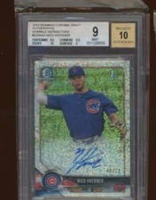 Nico Hoerner 2018 Bowman Chrome Sparkles refractor Auto /71 BGS 9/10  🔥🔥🔥