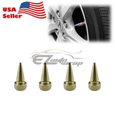 4pcs Bronze Long Spike Valve Stem Caps Metal Thread Set For Wheel Tires TVC17