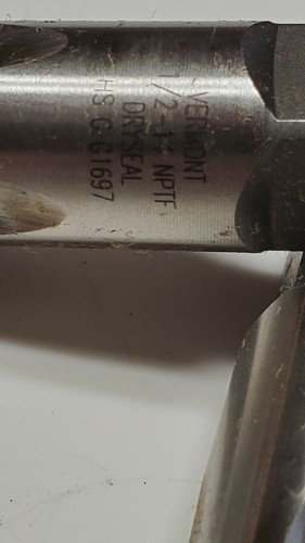 1/2-14 NPTF Pipe Tap Dryseal HS G G1697 Vermont American - Picture 2 of 2