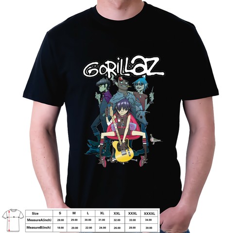 Gorillaz Metal Rock Band Slim Fit T 