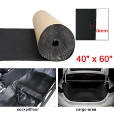 197mil 16.36sqft Car Fender Engine Heat Insulation Sound Deadener Mat 60"x40"