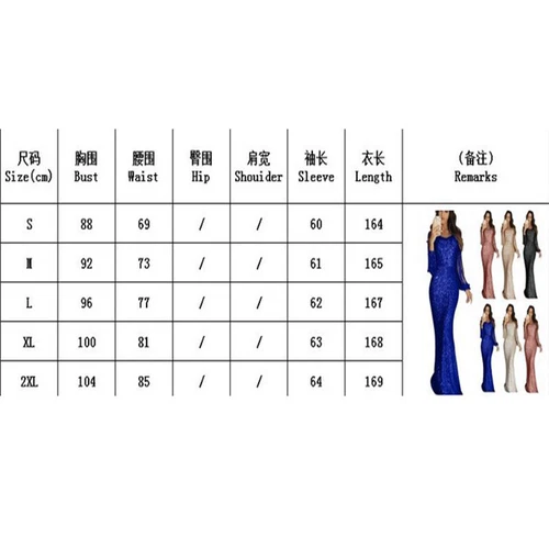 Abito da sera donna personalità moda paillettes manica lunga nappa - Foto 2 di 12