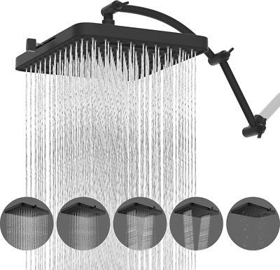 #ad High Pressure 13quot; Rain Shower Head with 5 Spray Modes amp; 16quot; Extension Arm $97.99