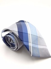  100 Geoffrey Beene Men S Gray Blue White Check Tie Classic Slim Necktie 60x3.25