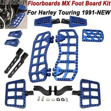 Blue Floorboards Footpeg For Harley Touring Road Glide Brake Cover Shifter Lever