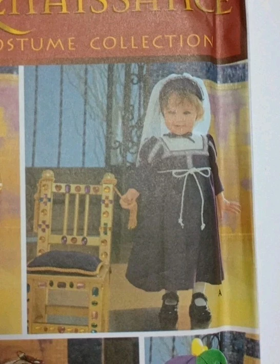 Simplicity 5517 Sewing Pattern Babies/Toddlers Renaissance Costumes Szs 1/2-4 UC - Image 3 of 4