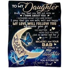 50x60 Inch To My Daughter Soft Flannel Throw Blanket Gifts From Dad