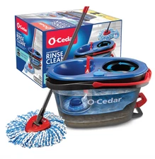 RinseClean Spin Mop & Bucket System, Clean Water Mop Removes 99% Bacteria