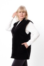 Women's plus size fleece vest – Warm style with patch pockets,, Demi-season, ...