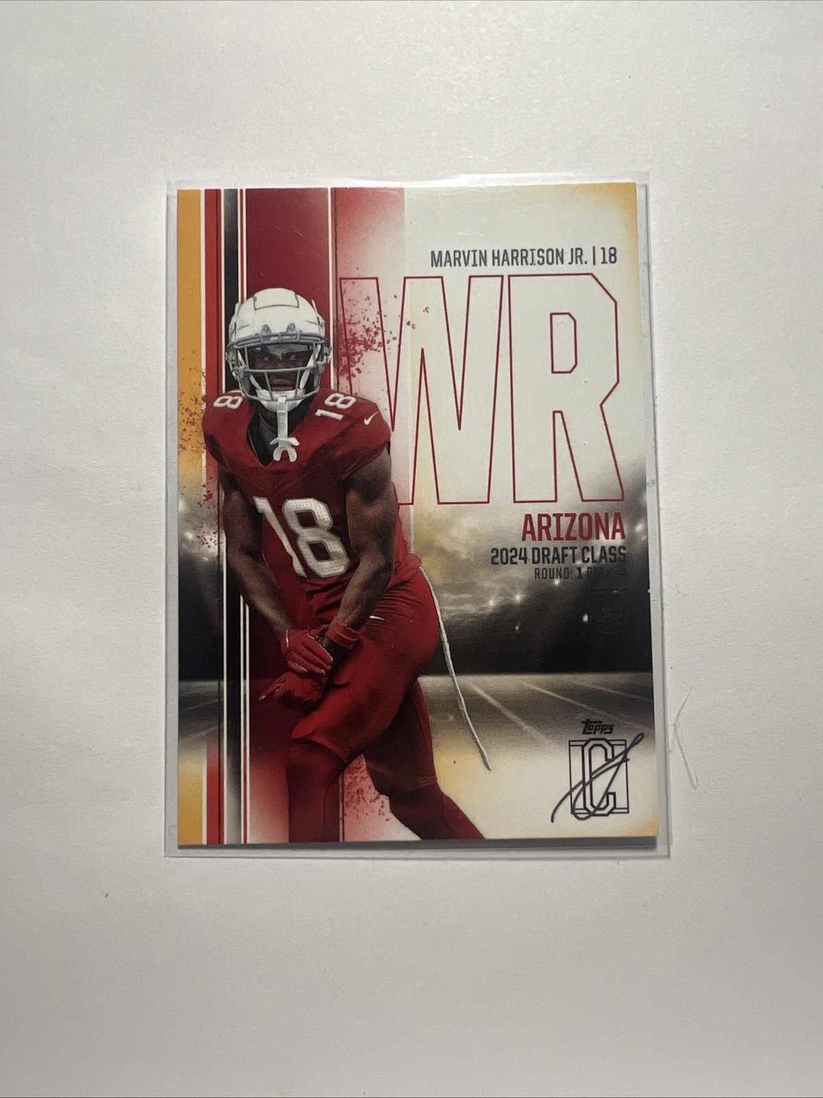 2024 Topps Signature Class - Marvin Harrison Jr. Red & Yellow Parallel RC #61