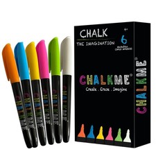 Liquid Chalk Markers   6 Pack, Water Based, Dust-Free Erasable Markers for Ch...