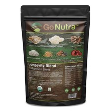 7 Mushroom Blend Powder Organic 8 oz  Reishi Lions Mane Cordyceps  Go Nutra