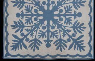 Hawaiian Appliqued Quilt Hand Quilted 8 spi