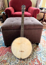 Antique Tenor 4 String Banjo Open Back With Original Case
