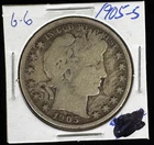1905-S Barber Half Dollar Silver 50C Better Date