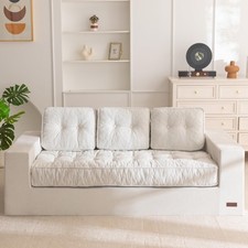 Boneless Sofa Couch 75 Oversized Loveseat Tufted Grey No Assembly Needed