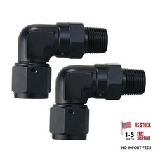 6AN Female to 3/8-18 NPT Pipe Swivel Adapter Fitting 6AN to 3/8 NPT 90 Degree