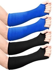 Cut Resistant Sleeves Protective Arm Sleeves Safety Arms 2 Black, Blue