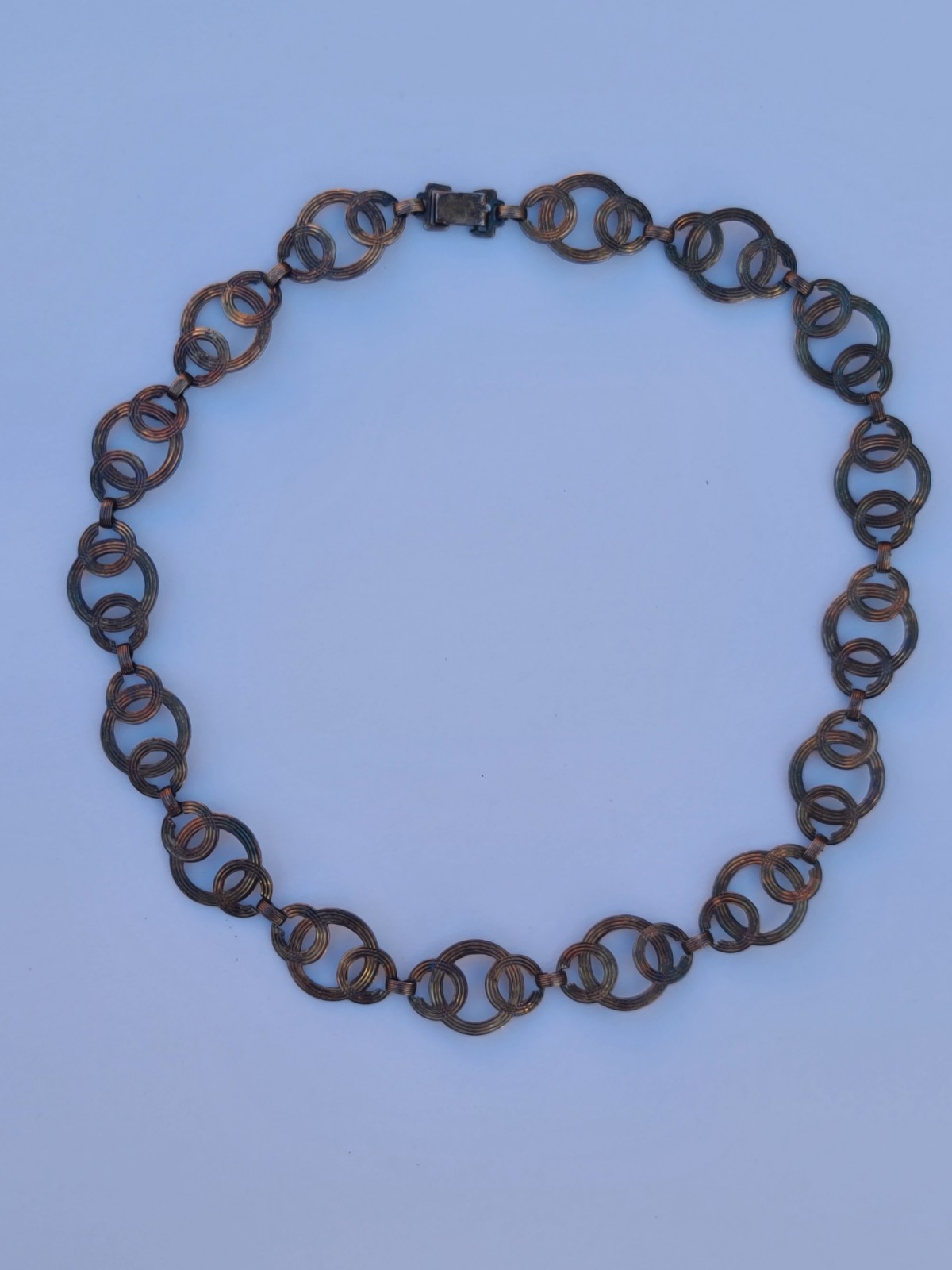 Vtg Sterling 925 Solid Silver Circle Link Choker … - image 19