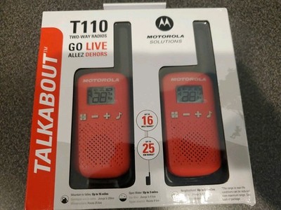 Motorola Talkabout T110 Two-Way Radios   16 Mile Range   NEW Sealed